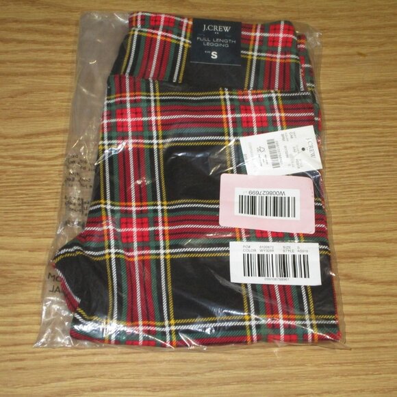 crew plaid leggings tartan everyday size red nwt full-length womens holiday new - Picture 6 of 7